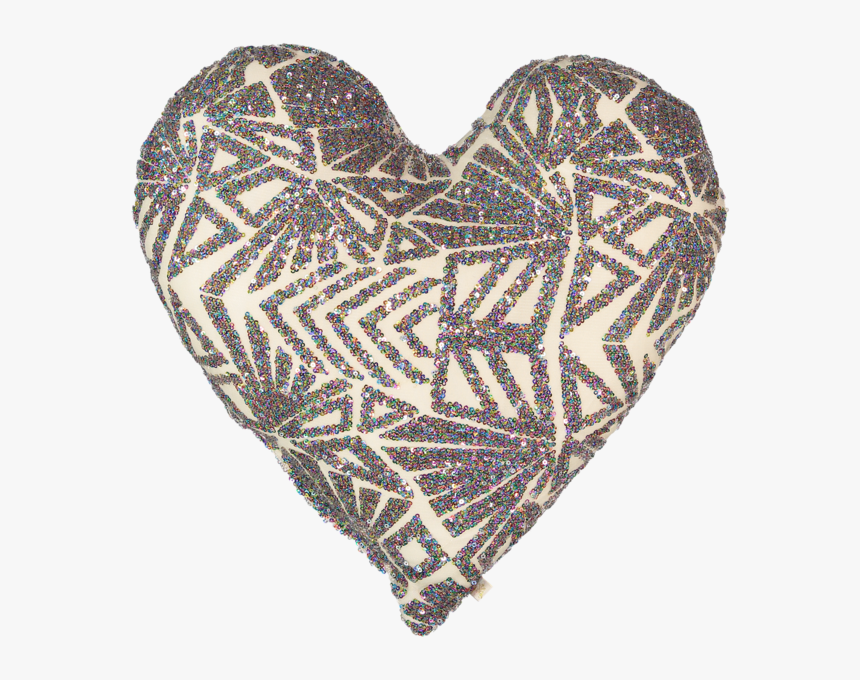 Heart Sequins Pillow In Rainbow - Heart, HD Png Download