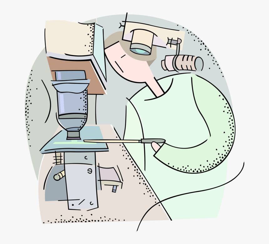 Vector Illustration Of Electronic Microscope Uses Beam - Cartoon, HD Png Download