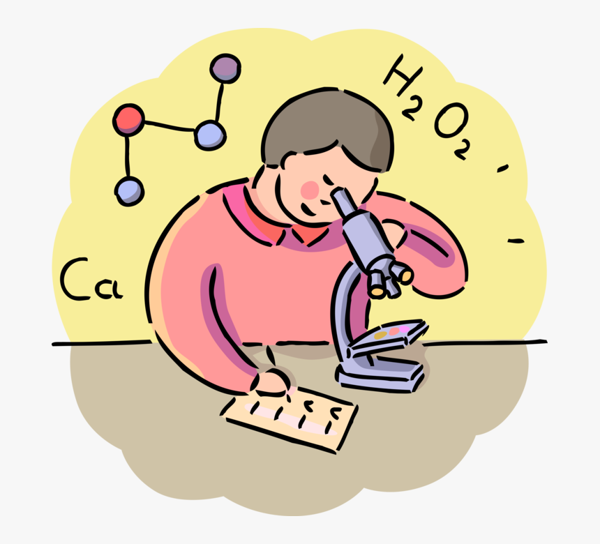Vector Illustration Of Chemistry Class Student With, HD Png Download