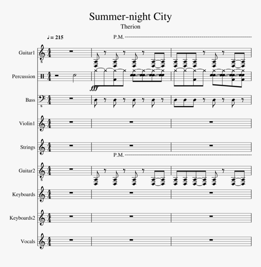 Summer-night City Slide, Image - Sheet Music, HD Png Download