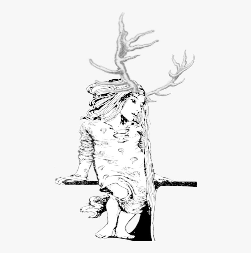 Is A Headdress, Or Is She Growing Them From Her Head - Illustration, HD Png Download