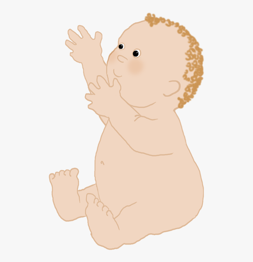 Cute Baby With Blond Curls - Illustration, HD Png Download