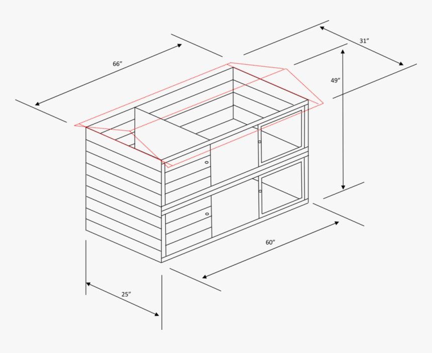 Plans 5ft Two Tier Guinea Pig Hutch Blueprint Drawings, HD Png Download