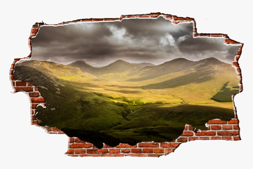 Zapwalls Decals Stormy Hillside Clouds Breaking Wall - Psalm 86 Verse 13, HD Png Download