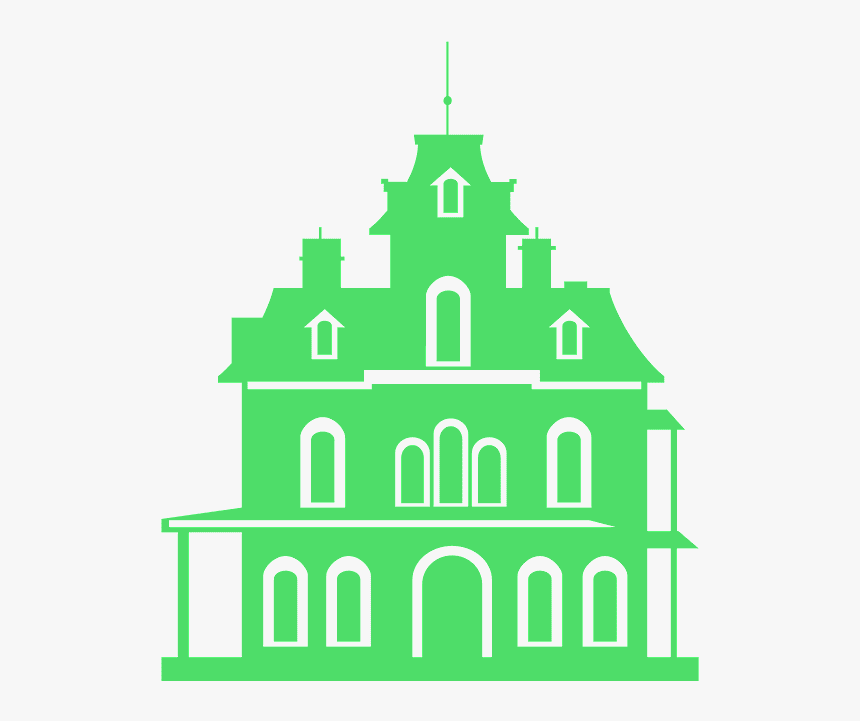 Haunted House Silhouette Vector, HD Png Download