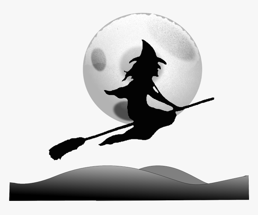 Halloween Witch On A Broom, HD Png Download