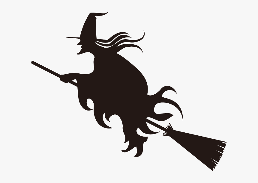 Witch S Broom Witch S Broom Halloween - Halloween Silhouettes, HD Png Download