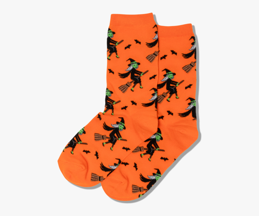 Women S Witch On A Broom Socks 
 Class Slick Lazy Image - Sock, HD Png Download