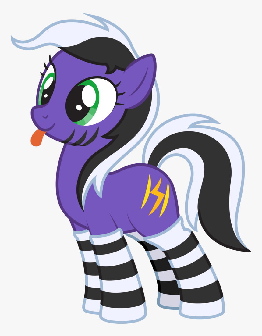 Lightning Stripe, Black And White Mane, Blep, Clothes, - Cartoon, HD Png Download