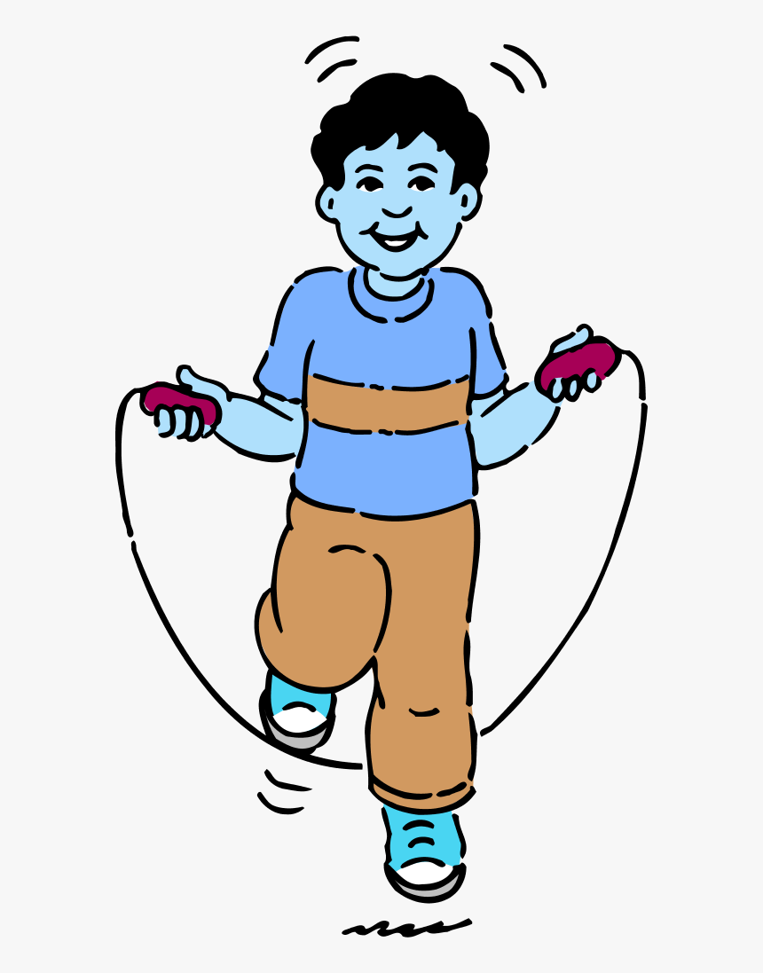 Young Boy Jumping Rope Sport Exercise - Jump Rope Clipart Black And White, HD Png Download
