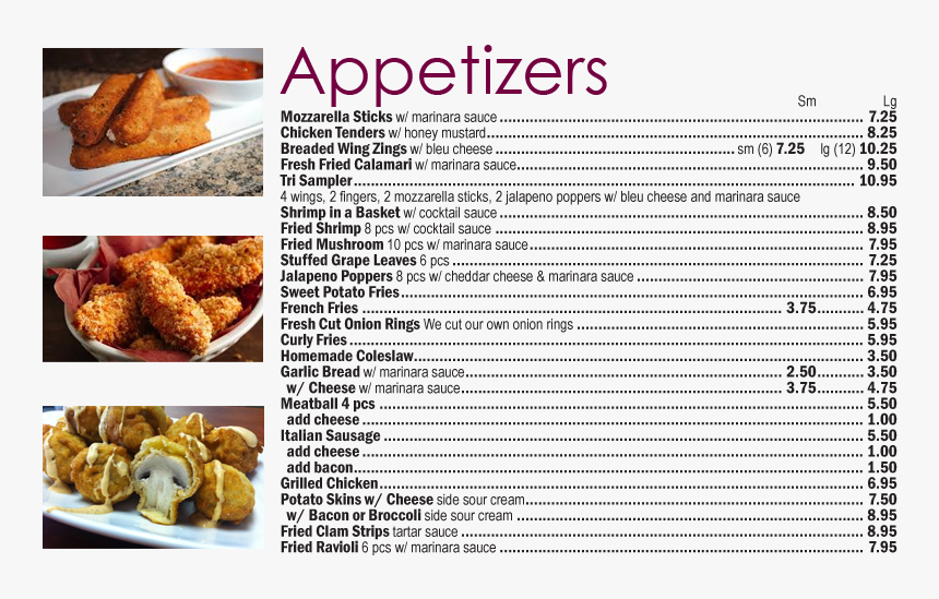 Appetizers And Side Orders, HD Png Download