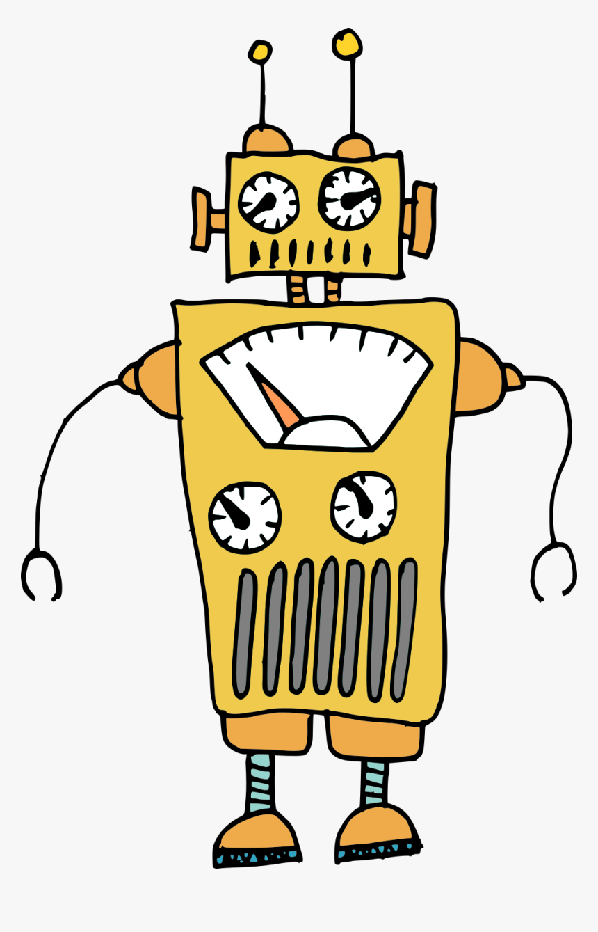 6 Silly Cartoon Robot Vector 6, HD Png Download