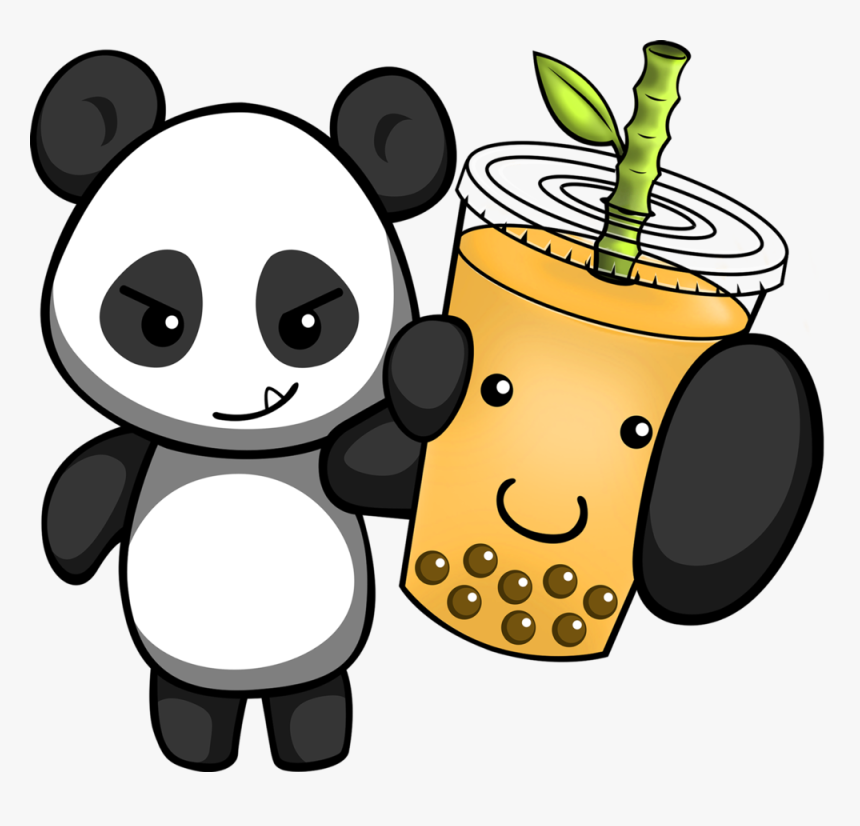 Panda Drinking Milk Tea, HD Png Download