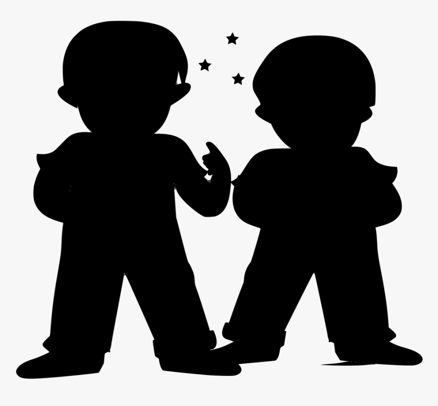 Dos Niños Silueta Png, Transparent Png