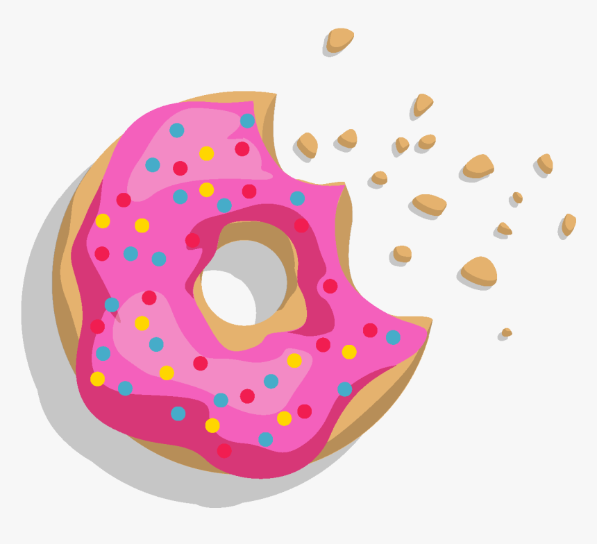 Vector Hand Drawn Pink Jam Donut - Donut Vector Png, Transparent Png