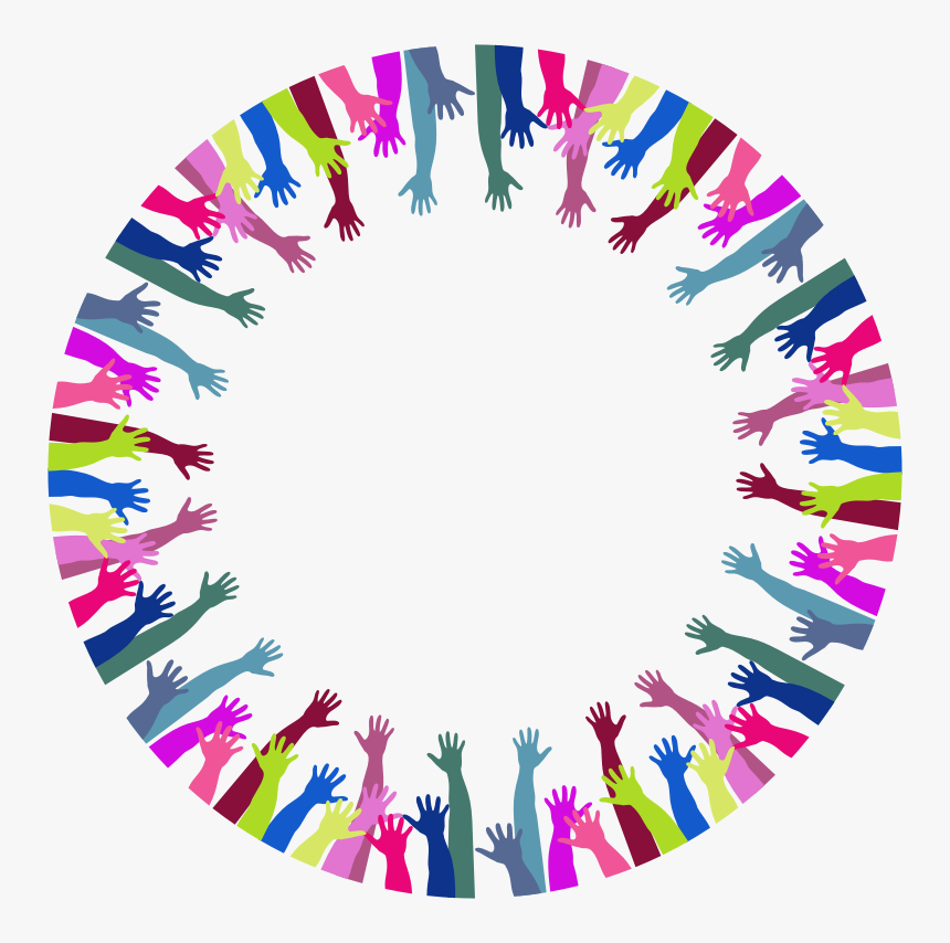 Reaching Hands Png - Circle Of Hands Transparent, Png Download