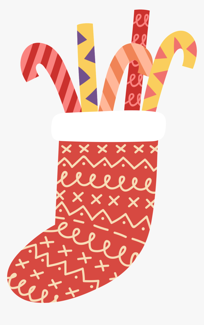 Red Christmas Sock Christmas Cartoon Transparent, HD Png Download