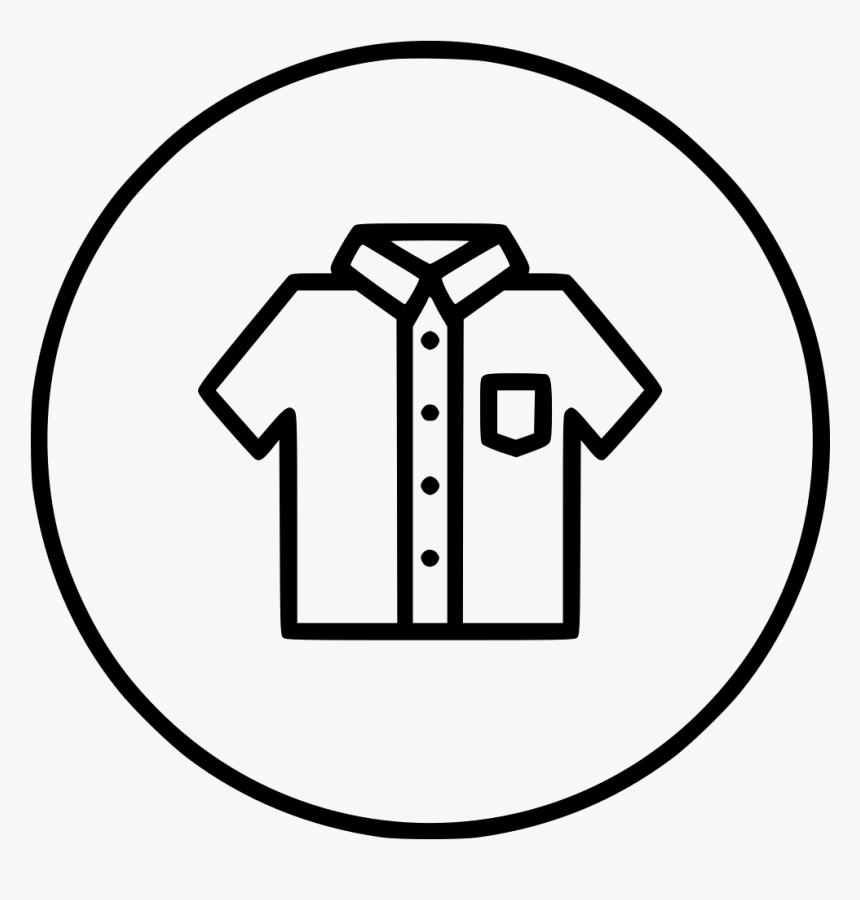 Tshirt Uniform Half Sleeve White Cloth School - School Uniform Clipart Black And White, HD Png Download