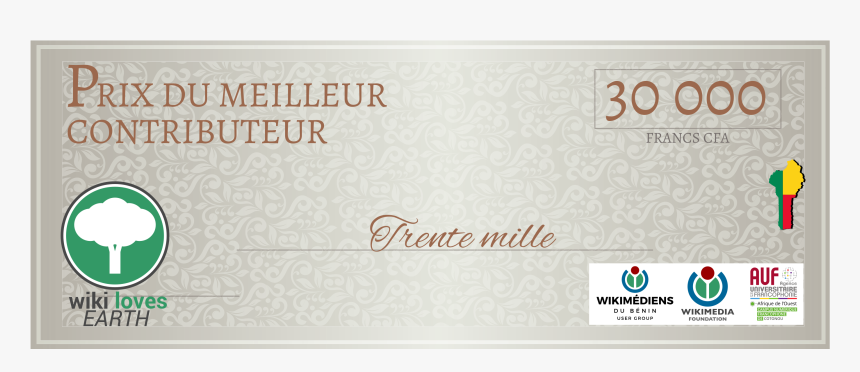 Cheques Wle Benin 2019 Prix Du Contributeur - Label, HD Png Download