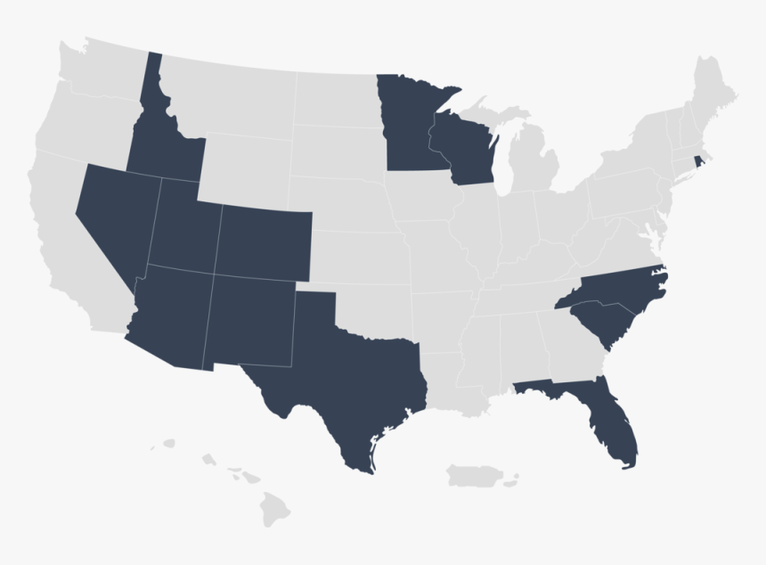 Map Of Hispanic Population In Us, HD Png Download