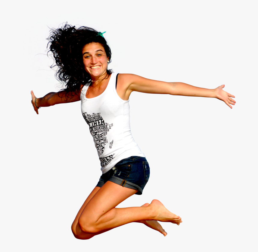 Transparent Happy Girl Png - Girl Jumping Transparent Background, Png Download