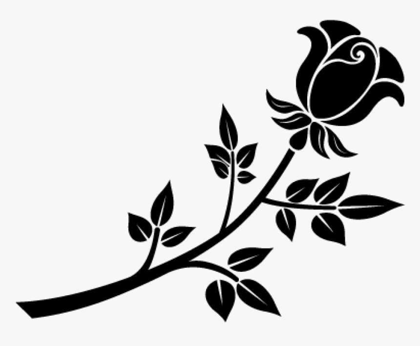 Stencil Rose Silhouette - Flowers Photos For Photoshop, HD Png Download