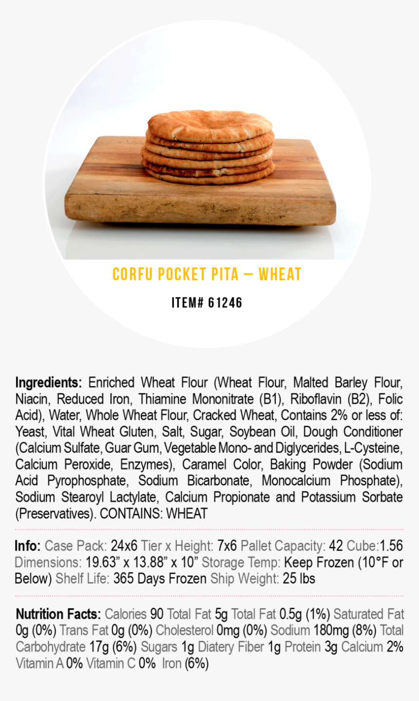 Corfu Pita Breads Wheat - Sandwich Cookies, HD Png Download