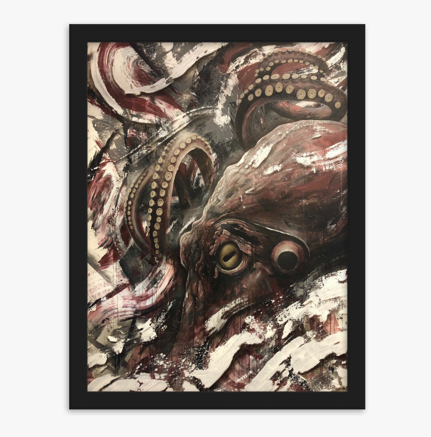 Framed Octopus Print, HD Png Download