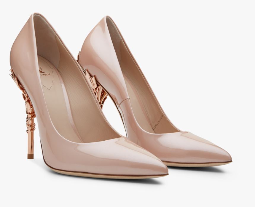 Vintage Pink Patent Leather With Rose Gold Leaves Data - Ralph And Russo Pumps, HD Png Download