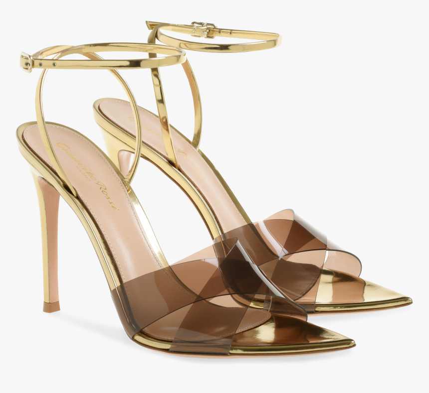 Gianvito Rossi Gold Heels, HD Png Download