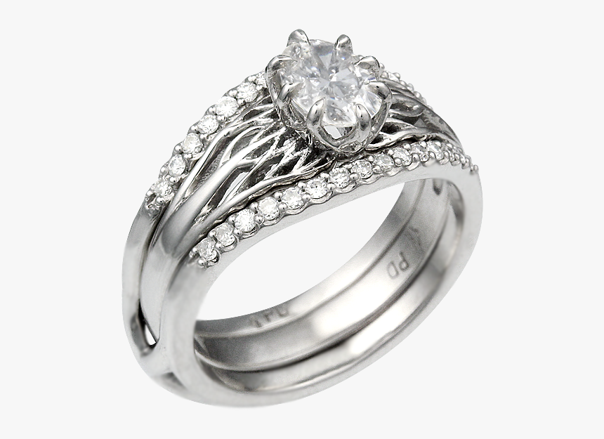 Tree Of Life Engagement Ring And Enhancer - Tree Of Life Wedding Ring, HD Png Download
