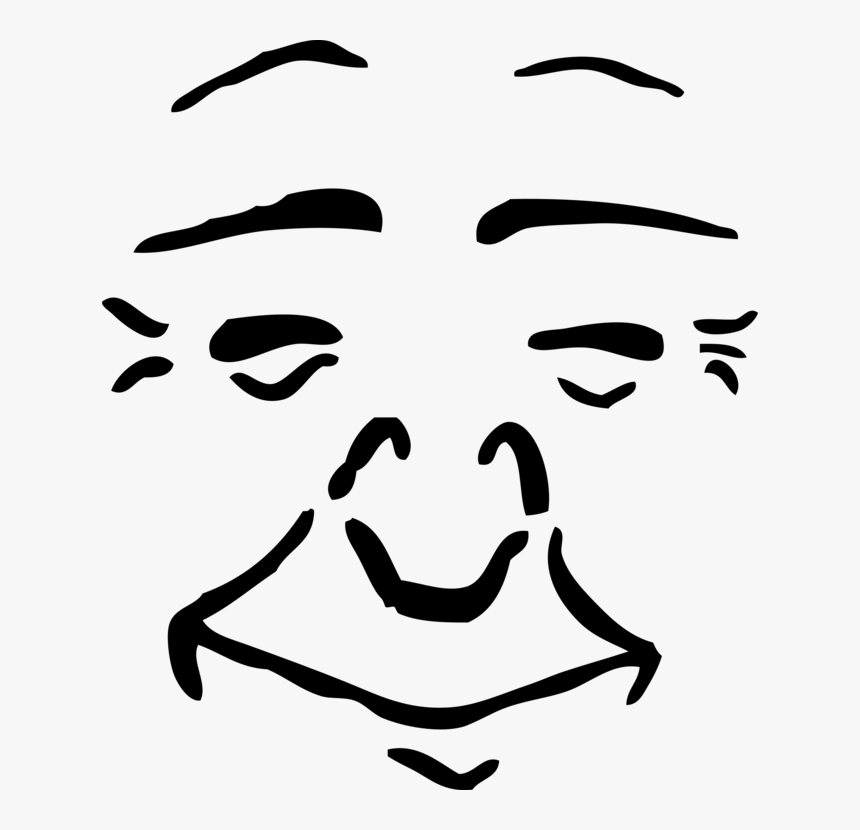 Line Art,head,art - Clip Art Contentment, HD Png Download