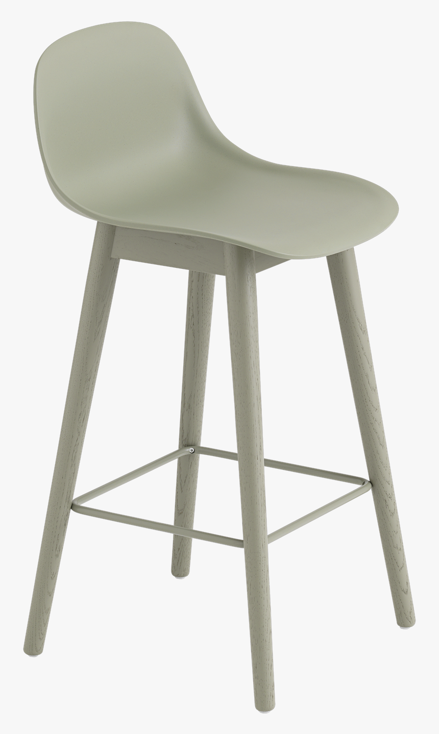23742 Fiber Bar Stool Wback Wood H65 Dgreendgreen 1503393334 - Fiber Bar Stool Muuto, HD Png Download