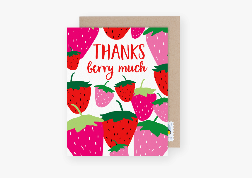 Birthday Thank You Card With Strawberries - Greeting Card, HD Png Download