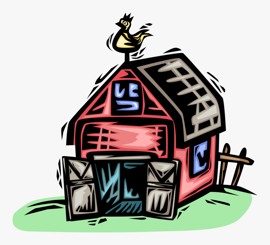 Vector Illustration Of Farming Operation Farm Barn, HD Png Download