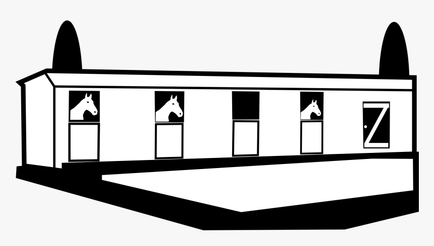 Transparent Barn Clipart Png - Horse Stable Black And White Clipart, Png Download