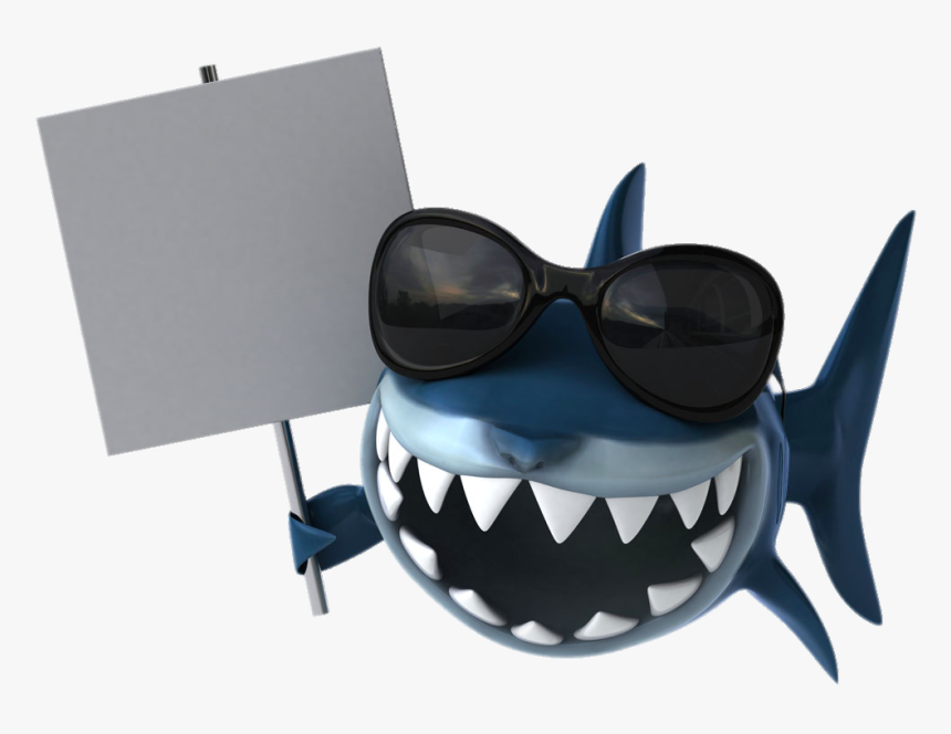 Shark Illustration Toothbrush Placards Dentistry Cartoon - Shark Cartoon Brush Teeth, HD Png Download