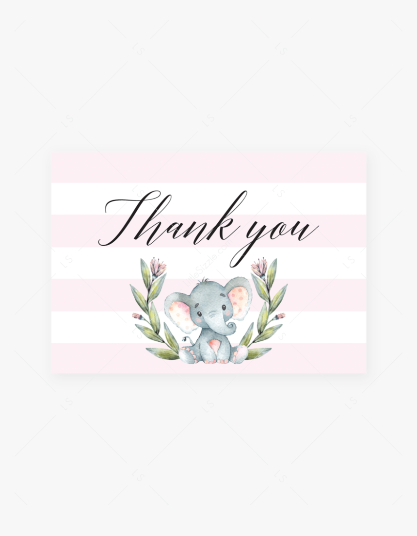 Printable Pink Thank You Cards By Littlesizzle - Baby Shower, HD Png Download