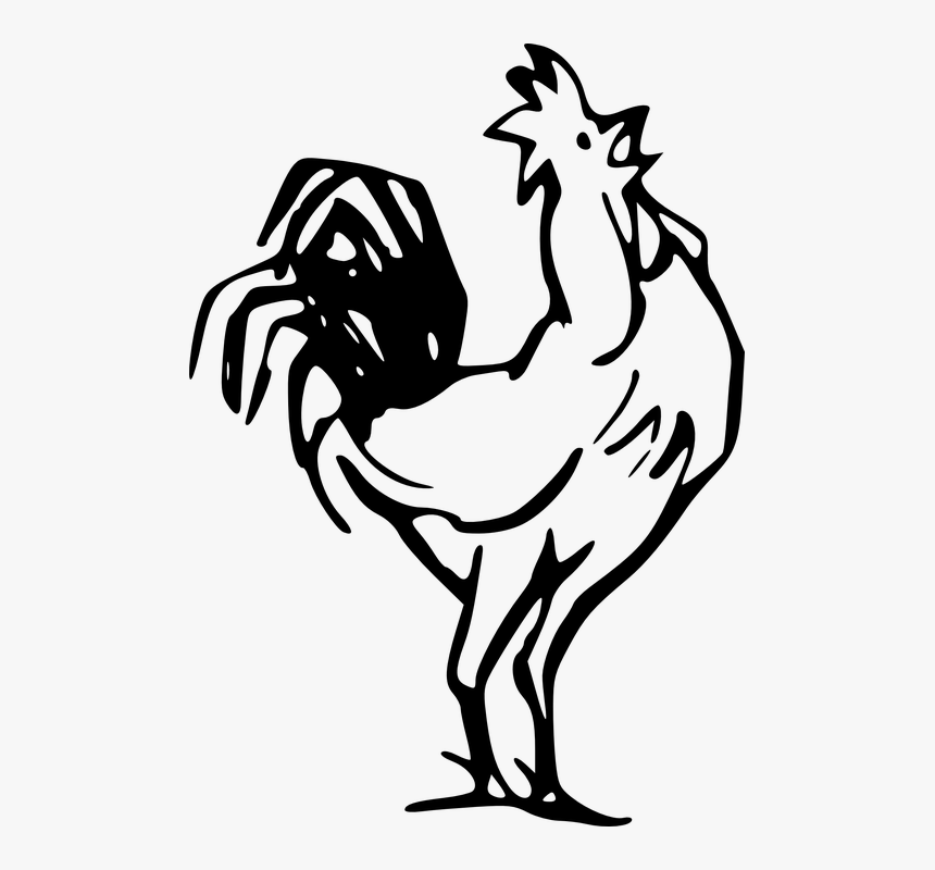 Rooster Farm Barn - Rooster Clip Art Black And White, HD Png Download