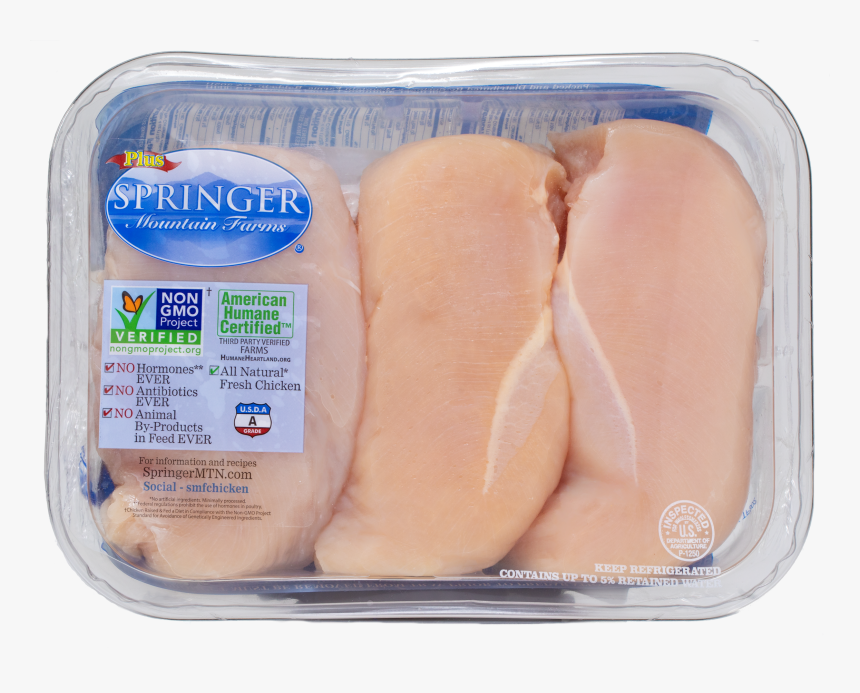 Smf Plus - Breast - Boneless - Trans Bg - Springer Mountain Farms Chicken Plus, HD Png Download