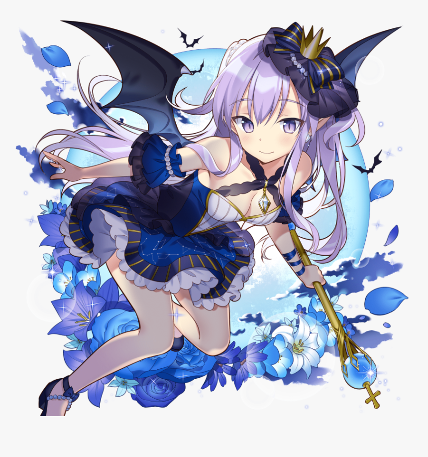 1girl Bare Shoulders Black Wings Blush Breasts Cleavage, HD Png Download