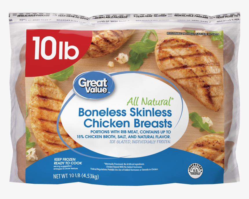 Great Value Boneless Skinless Chicken Breast, HD Png Download
