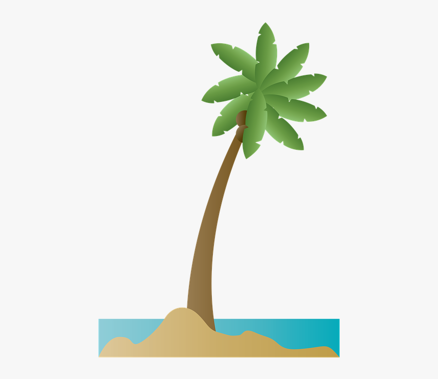 Transparent Palm Tree Png Clipart - Playa Ilustracion Png, Png Download
