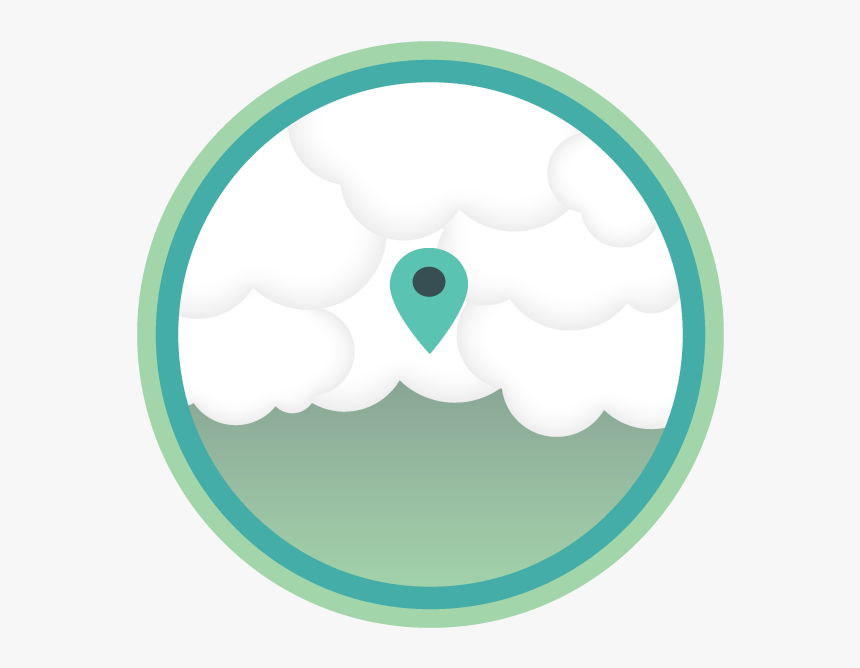 Dropped Pin In The Clouds Signfying Serverless Logging - Circle, HD Png Download