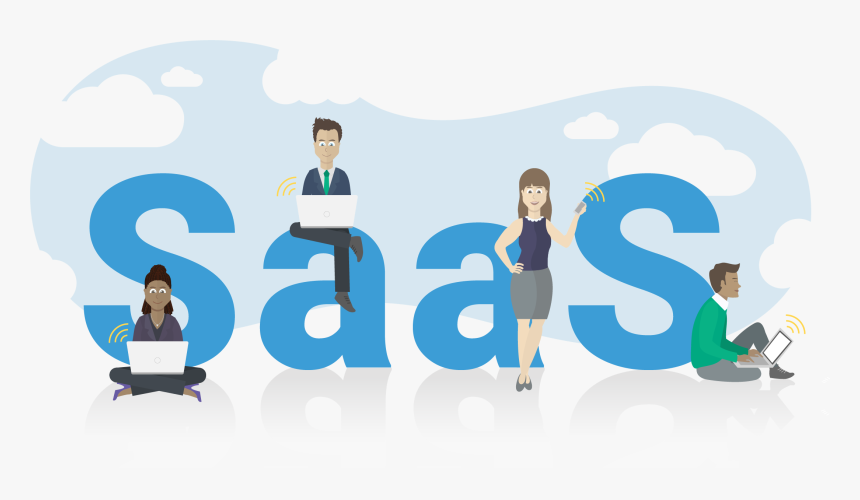 Illustration Of People Using Devices Connected To The - Saas Transparent, HD Png Download