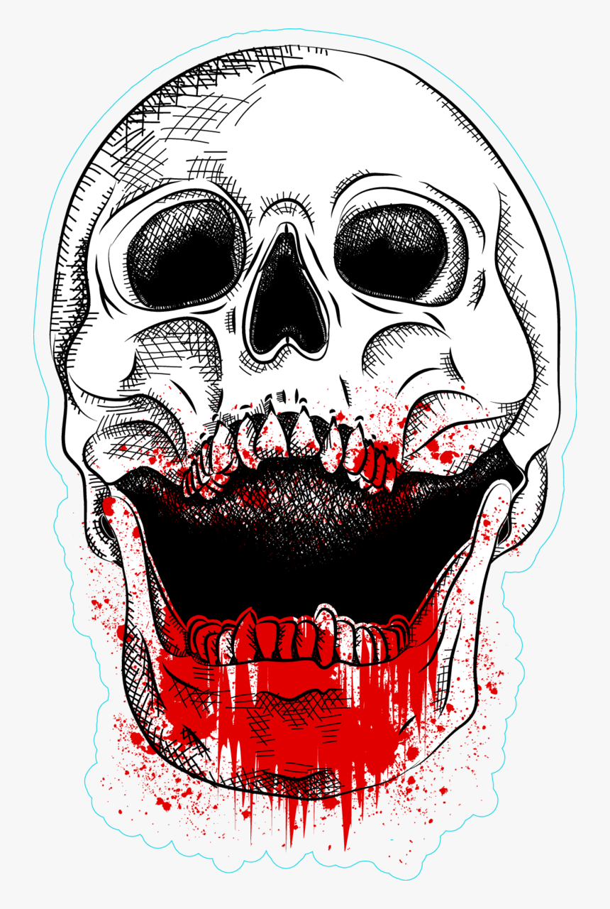 Hair,art,fictional Character,drawing - Transparent Bloody Skull, HD Png Download