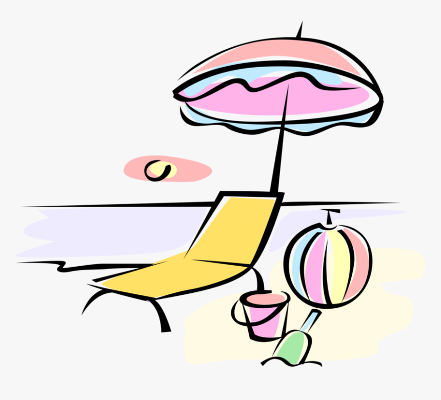 Vector Illustration Of Summer Vacation At Beach With, HD Png Download