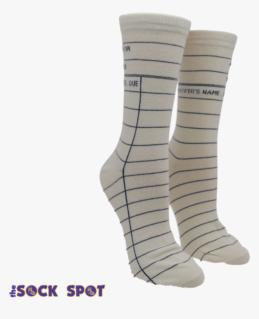 White Library Card Socks - Sock, HD Png Download