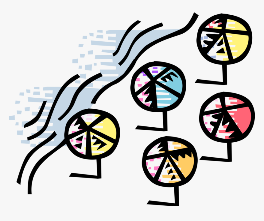 Vector Illustration Of Beach Umbrellas At Seashore - Circle, HD Png Download