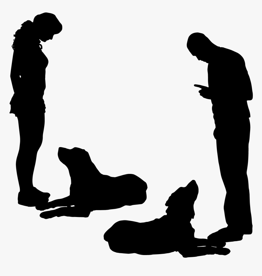 Transparent People Shadow Png - Dog Training Silhouette Png, Png Download